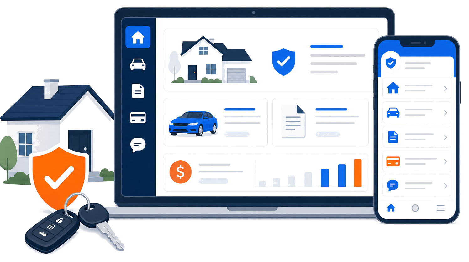 Harvest customer portal with policy, payment, and document tools
